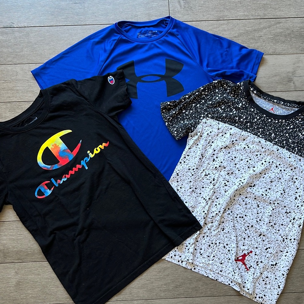 Like new lot of three athletic tees size medium youth (10-12)